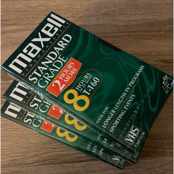 3 Maxell VHS Tapes-Standard Grade-new Still sealed Individually - Picture 1 of 5